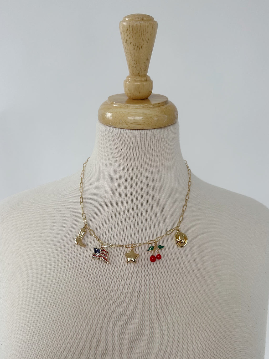 Western Cherry Charm Necklace