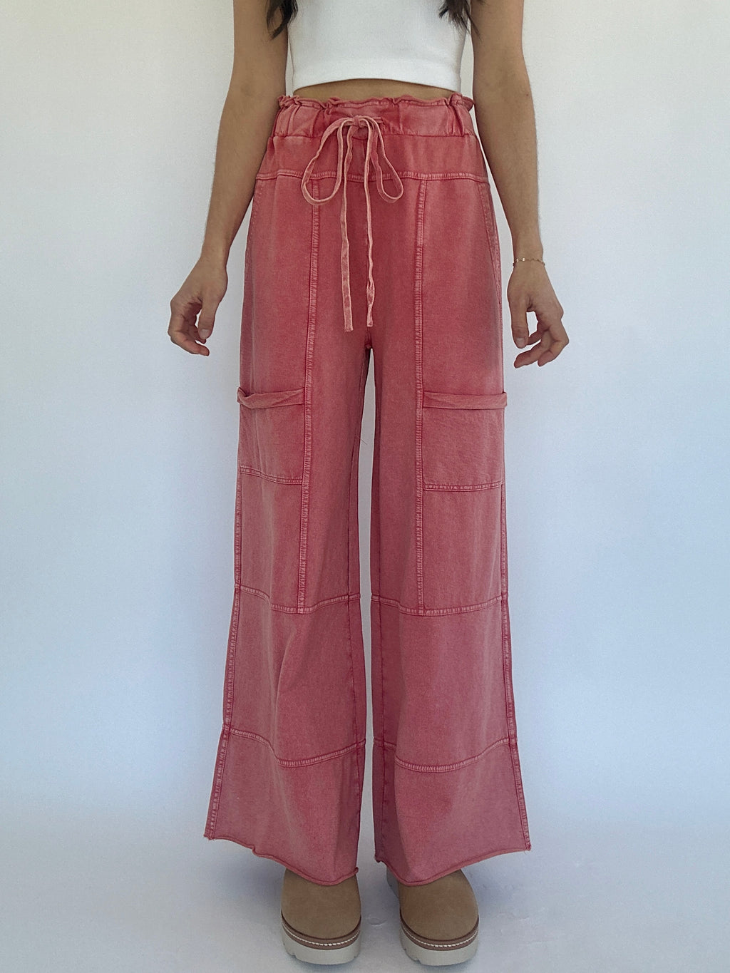 Take The Trip Wide Leg Pants - Tomato