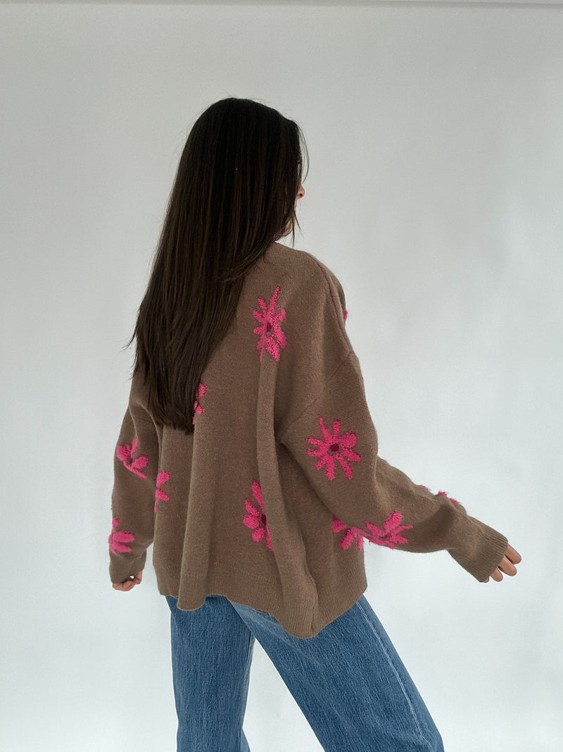 Like A Flower Zip Up Cardigan