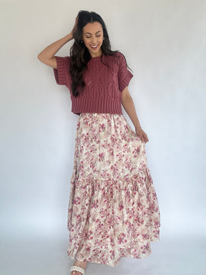 Rose Bouquet Maxi Skirt