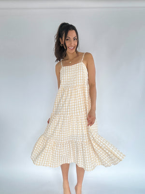 Sunshine Gingham Midi Dress