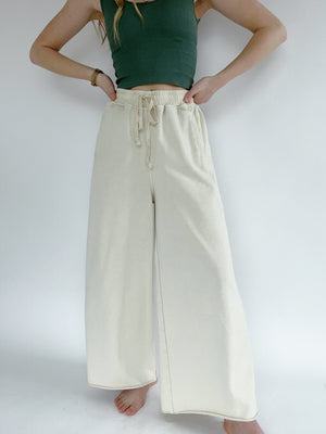 Walk On By Wide Leg Pants - Ecru