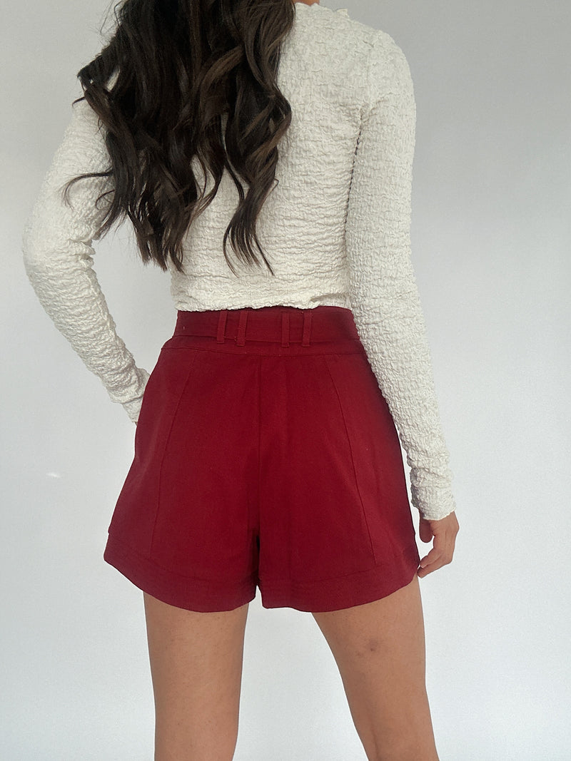 Clara Ribbon Belt Shorts