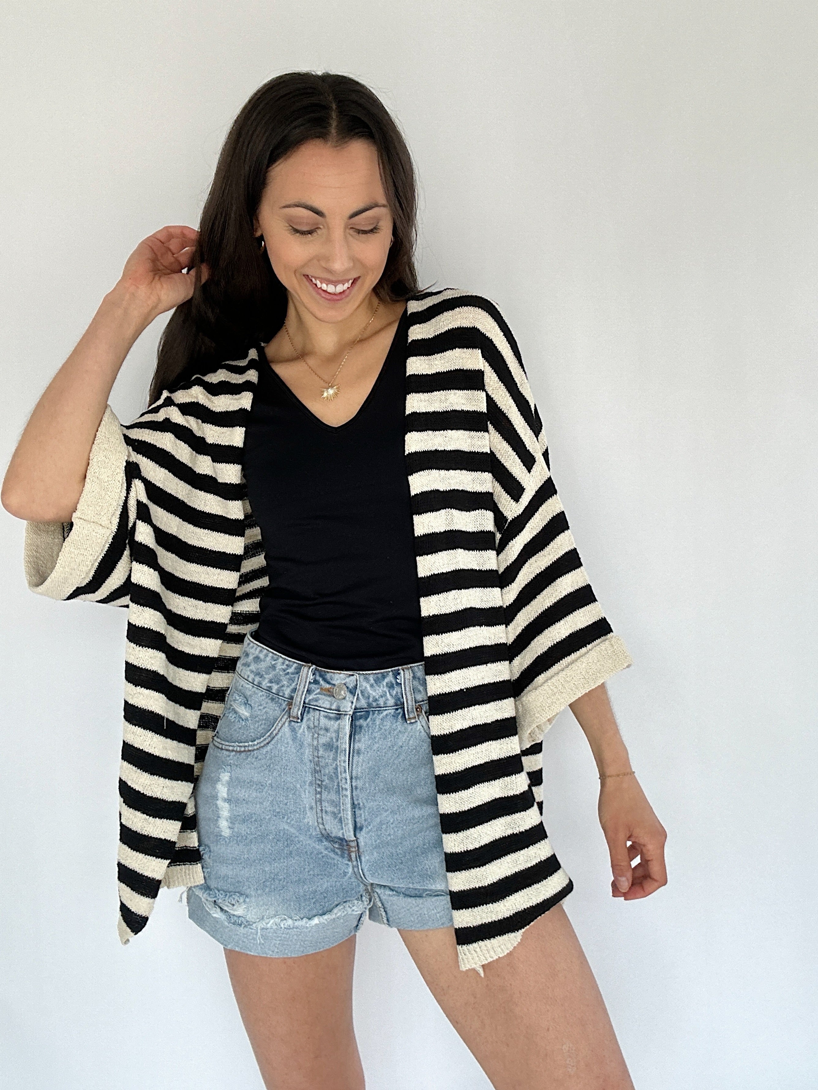 All Around Me Striped Cardigan