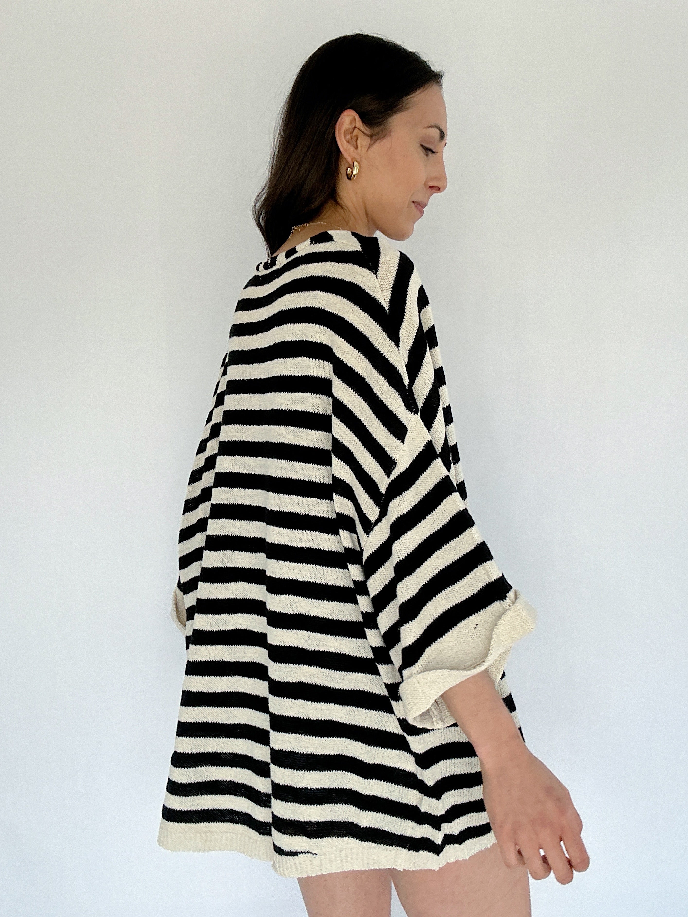 All Around Me Striped Cardigan Back