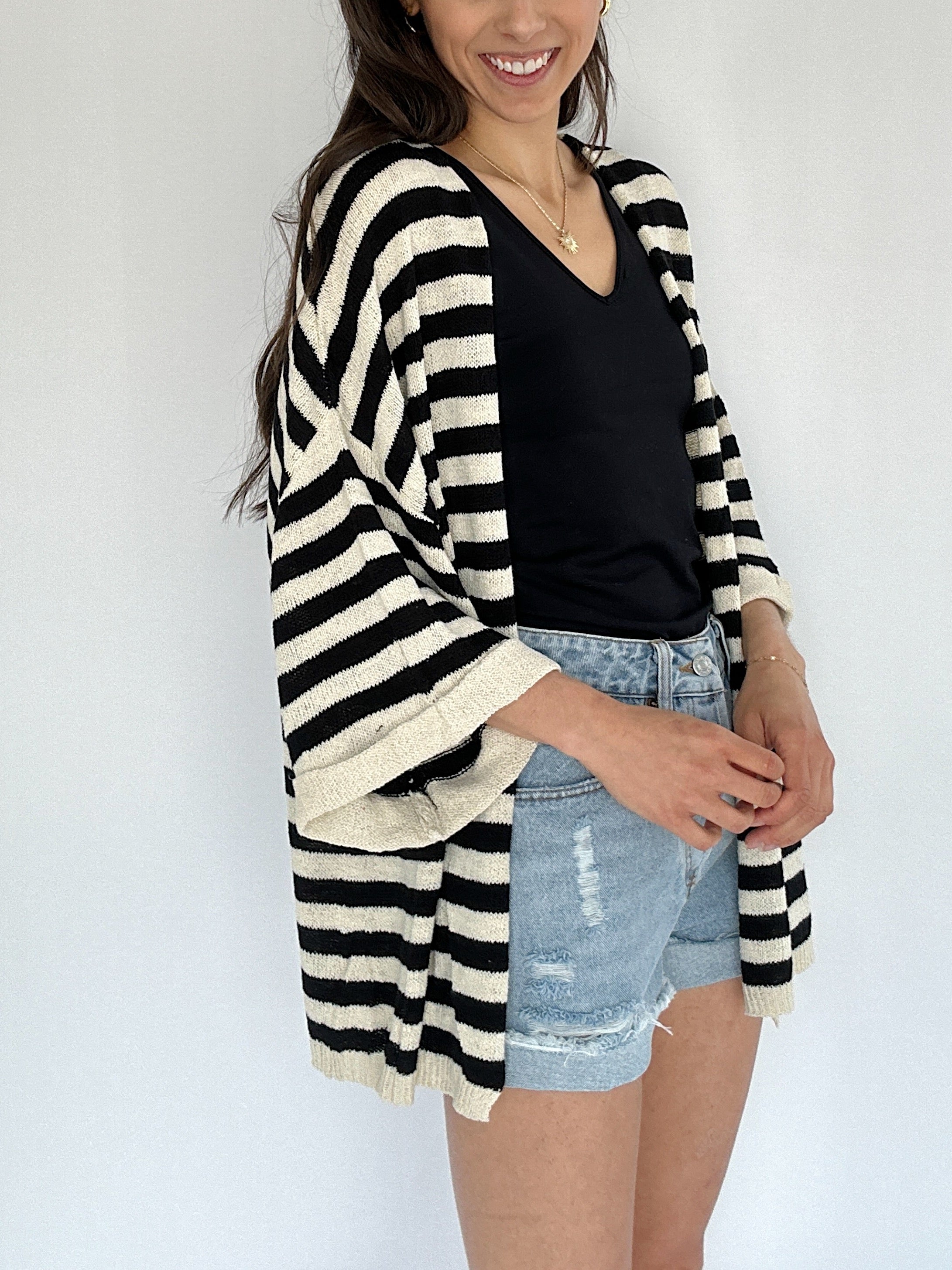 All Around Me Striped Cardigan Side