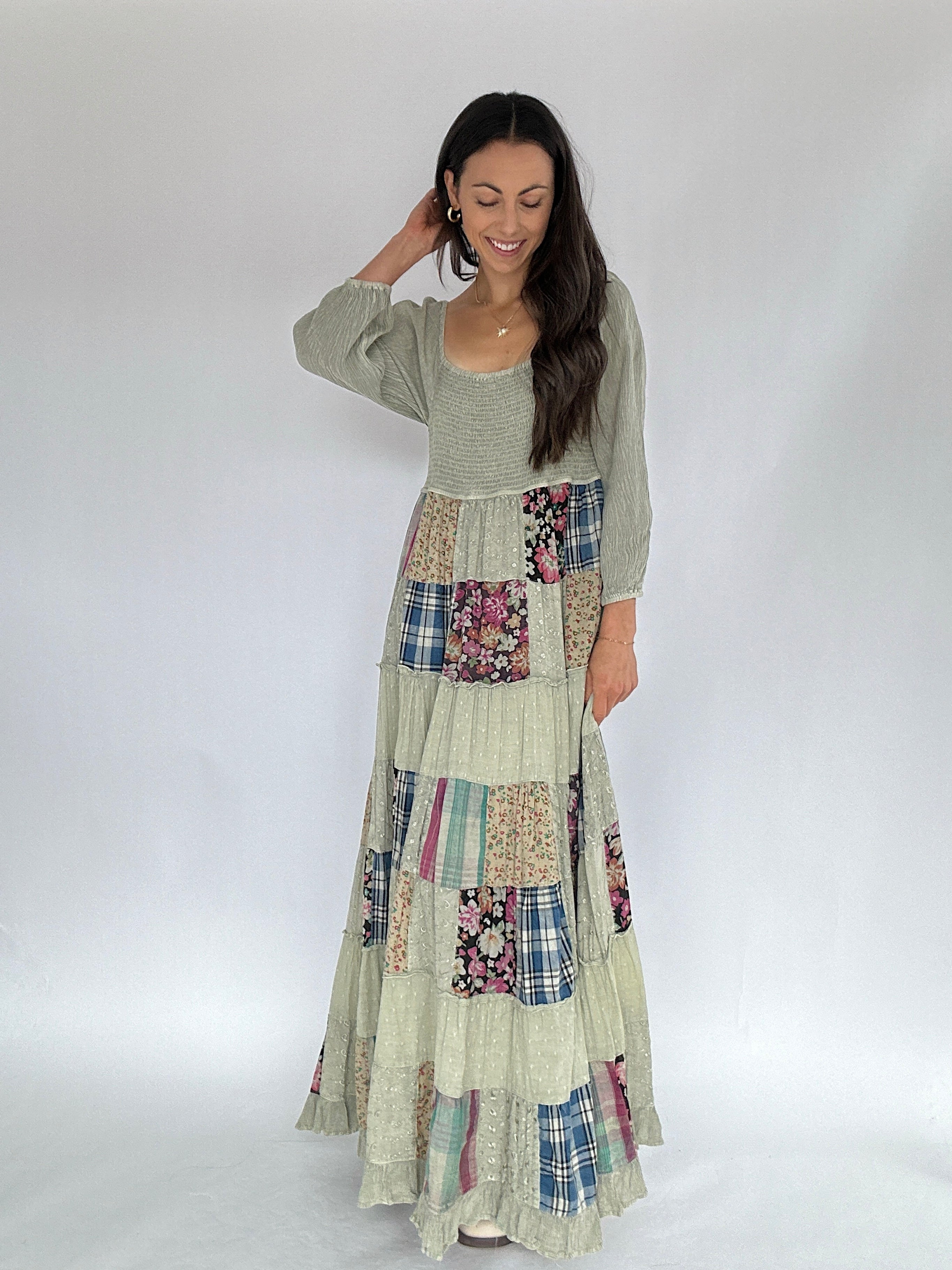 All For Something Patchwork Maxi Dress