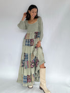 All For Something Patchwork Maxi Dress Front