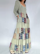 All For Something Patchwork Maxi Dress Pocket