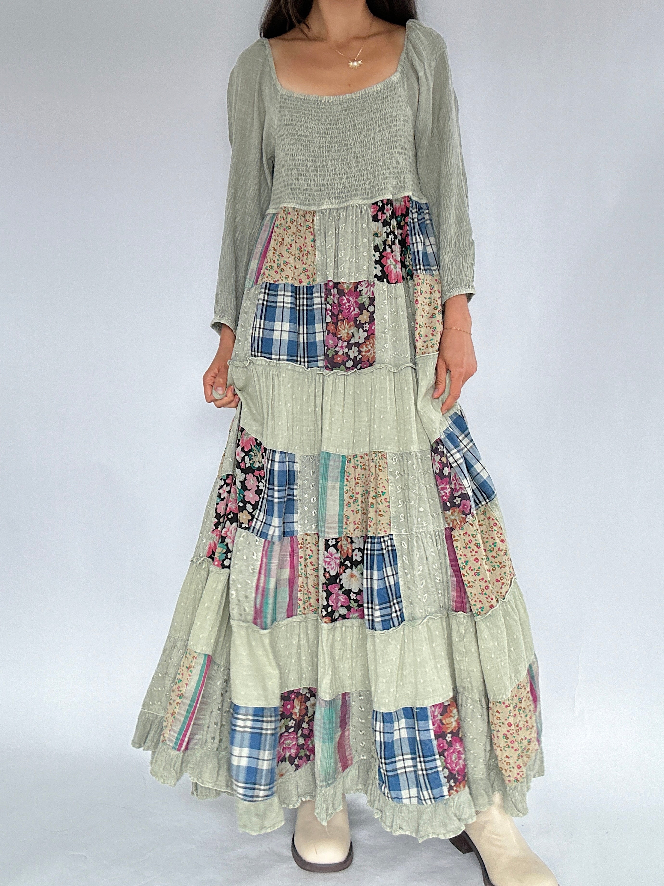 All For Something Patchwork Maxi Dress Skirt