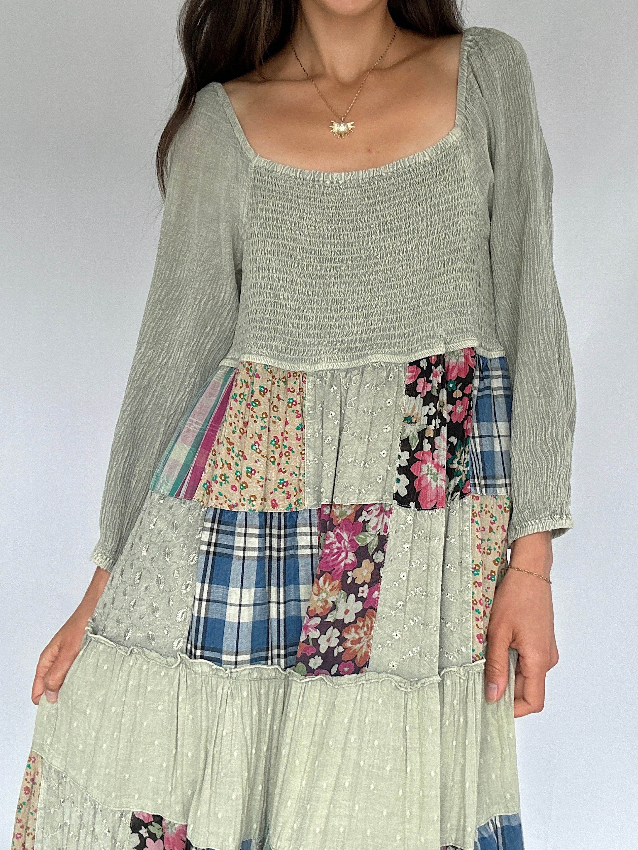All For Something Patchwork Maxi Dress Top