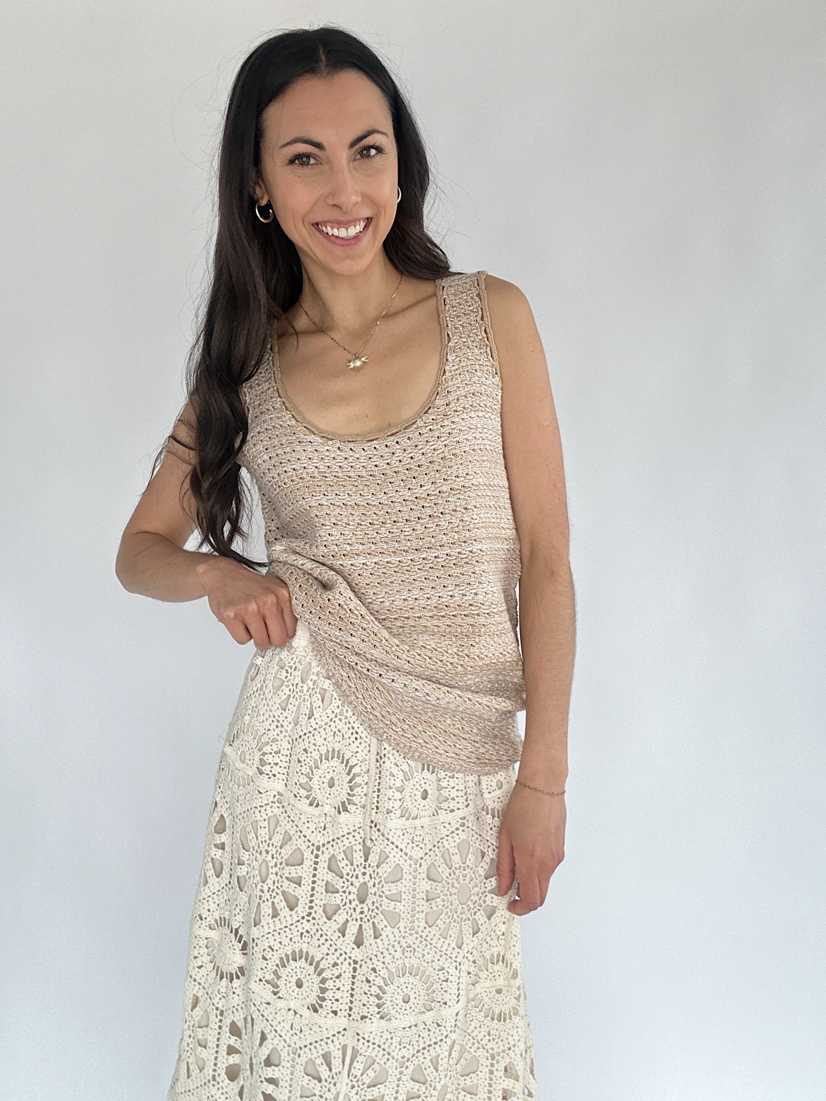 Along The Bay Crochet Maxi Skirt With Tank