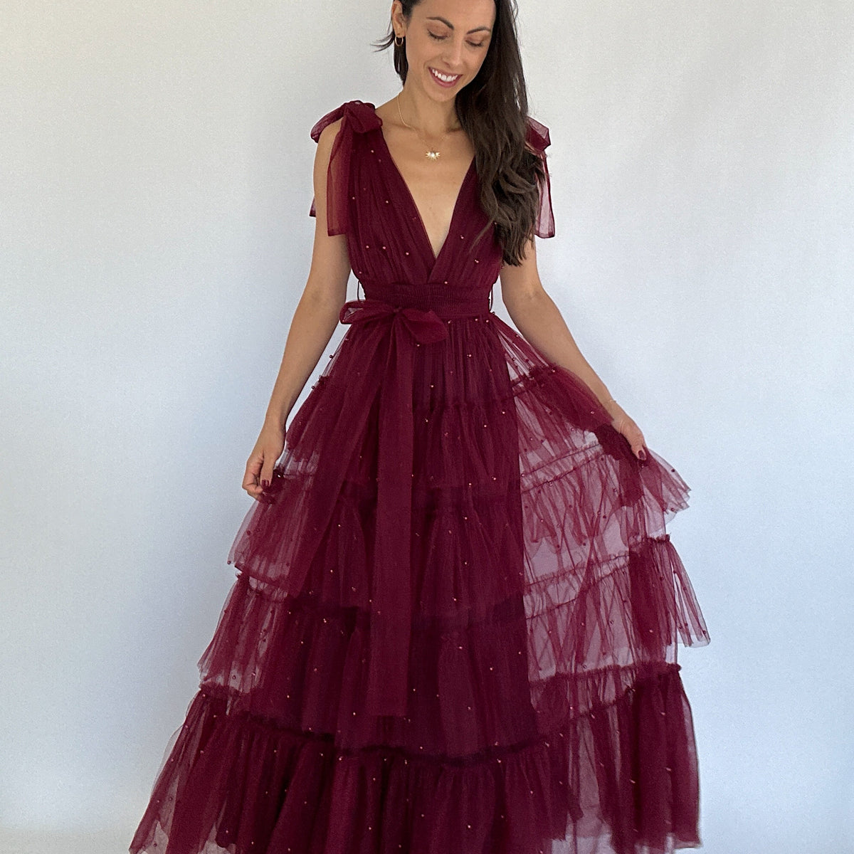 anastasia burgundy dress Red dress