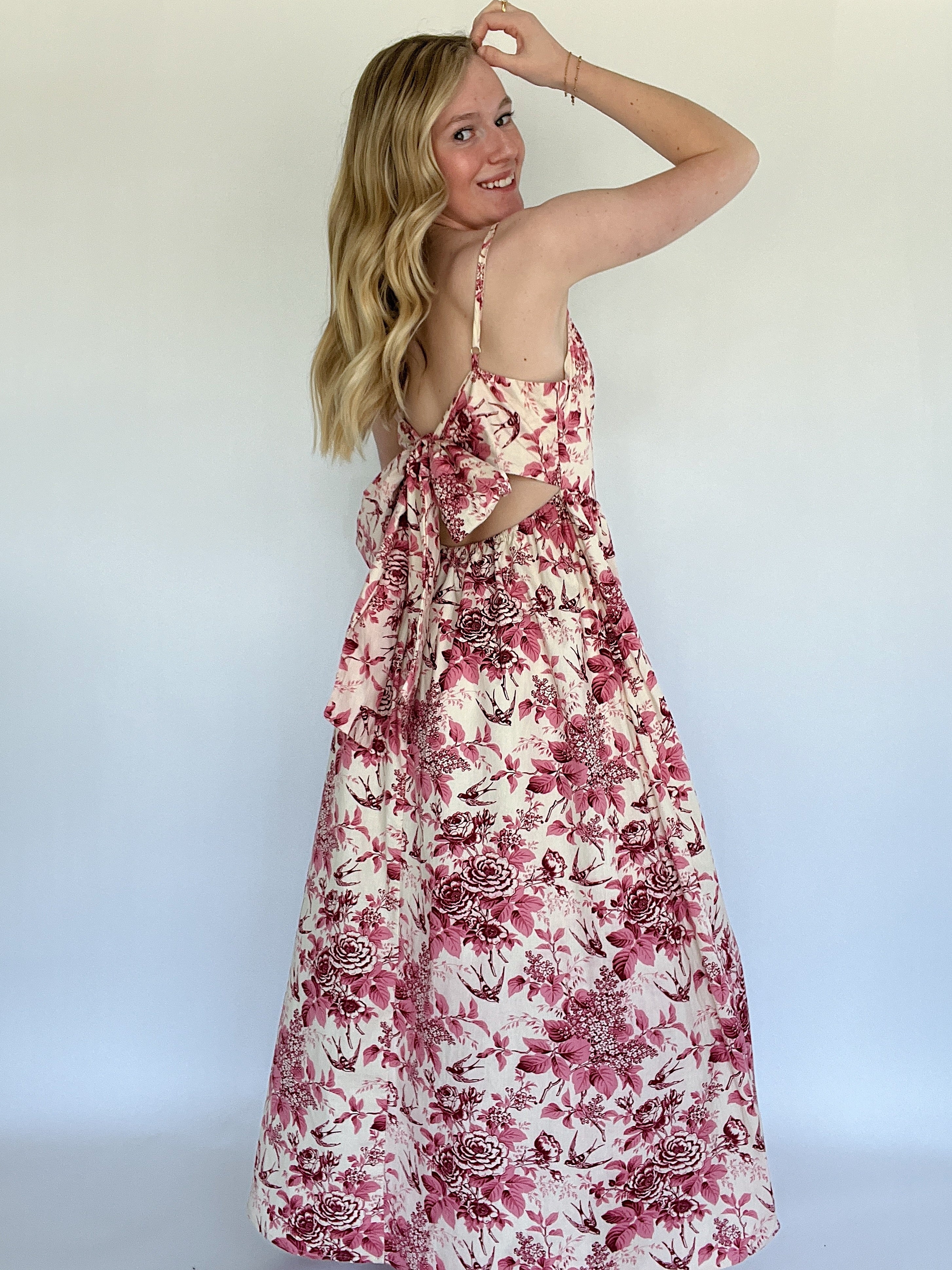 Annalise Floral Maxi Dress Back