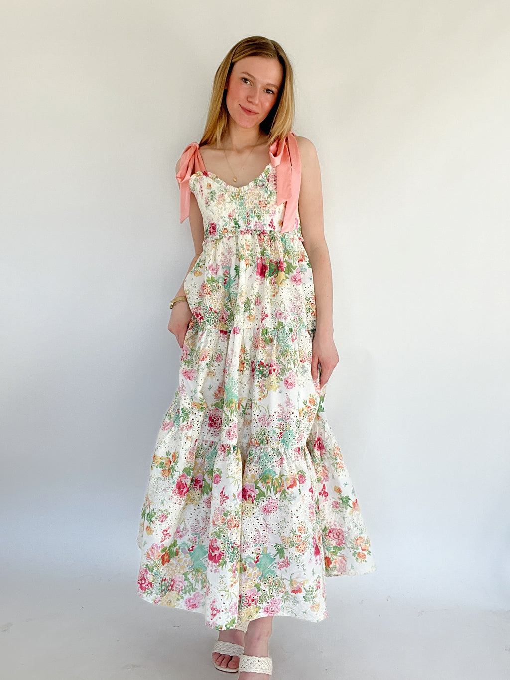 Anniston Floral Eyelet Dress