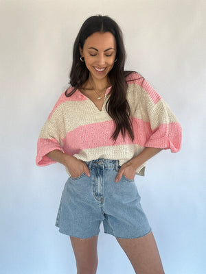 Alina Knit Top - Bubble Pink