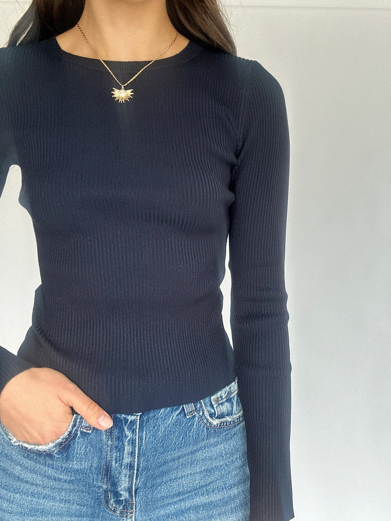 Believe Me Ribbed Knit Top