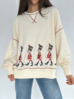 Christmas Soldiers Sequin Pullover