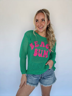 Beach Bum Knit Top - Green