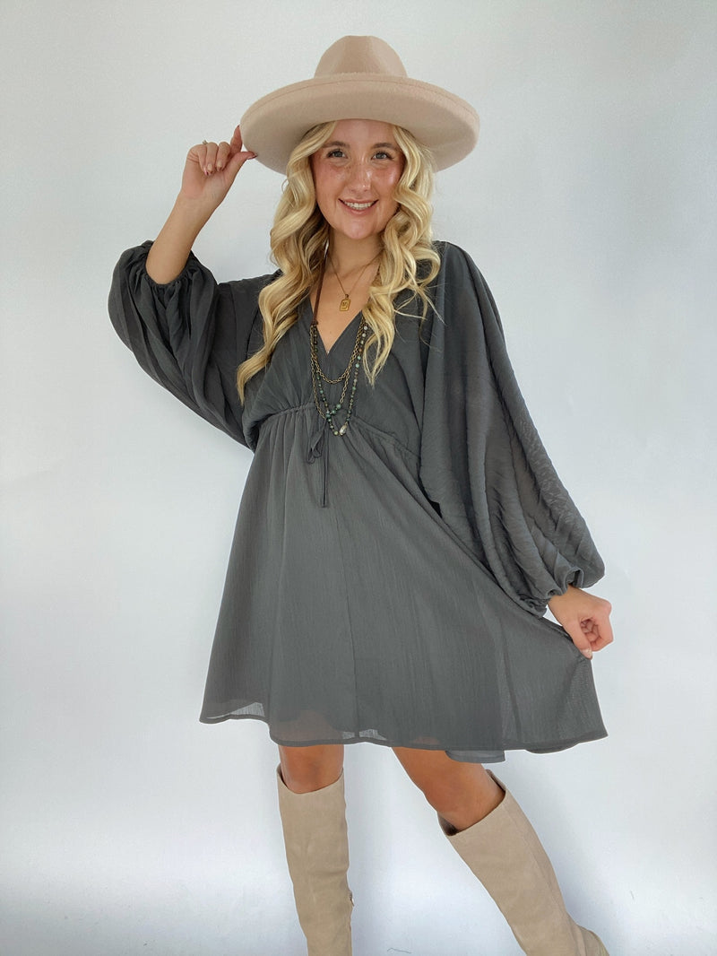 Get To Know Me Dress - Charcoal