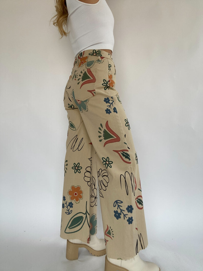 Draw Me A Flower Pants - BACK IN STOCK!