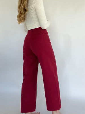 Sunday Stroll Wide Leg Pants - Red