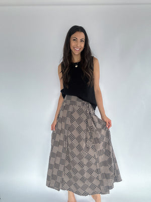 Byrdie Plaid Maxi Skirt