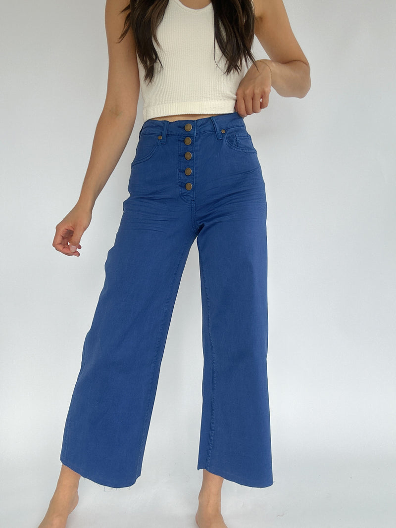 Sunday Stroll Wide Leg Pants - Royal Blue