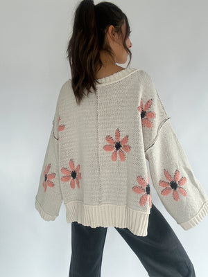 Caught Your Eye Daisy Sweater - Almond