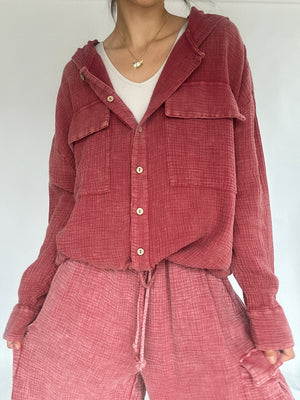 North Bound Hoodie Top - Raspberry