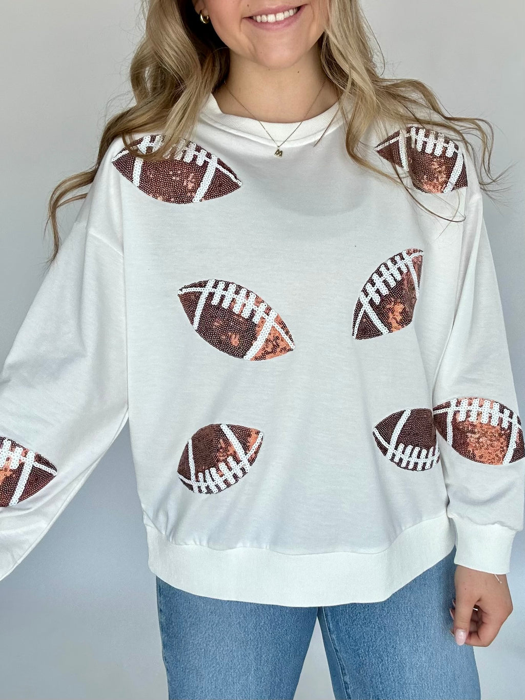 Football Sequin Pullover