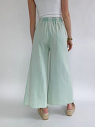Back Seat Driver Wide Leg Pants Mint Cream Back