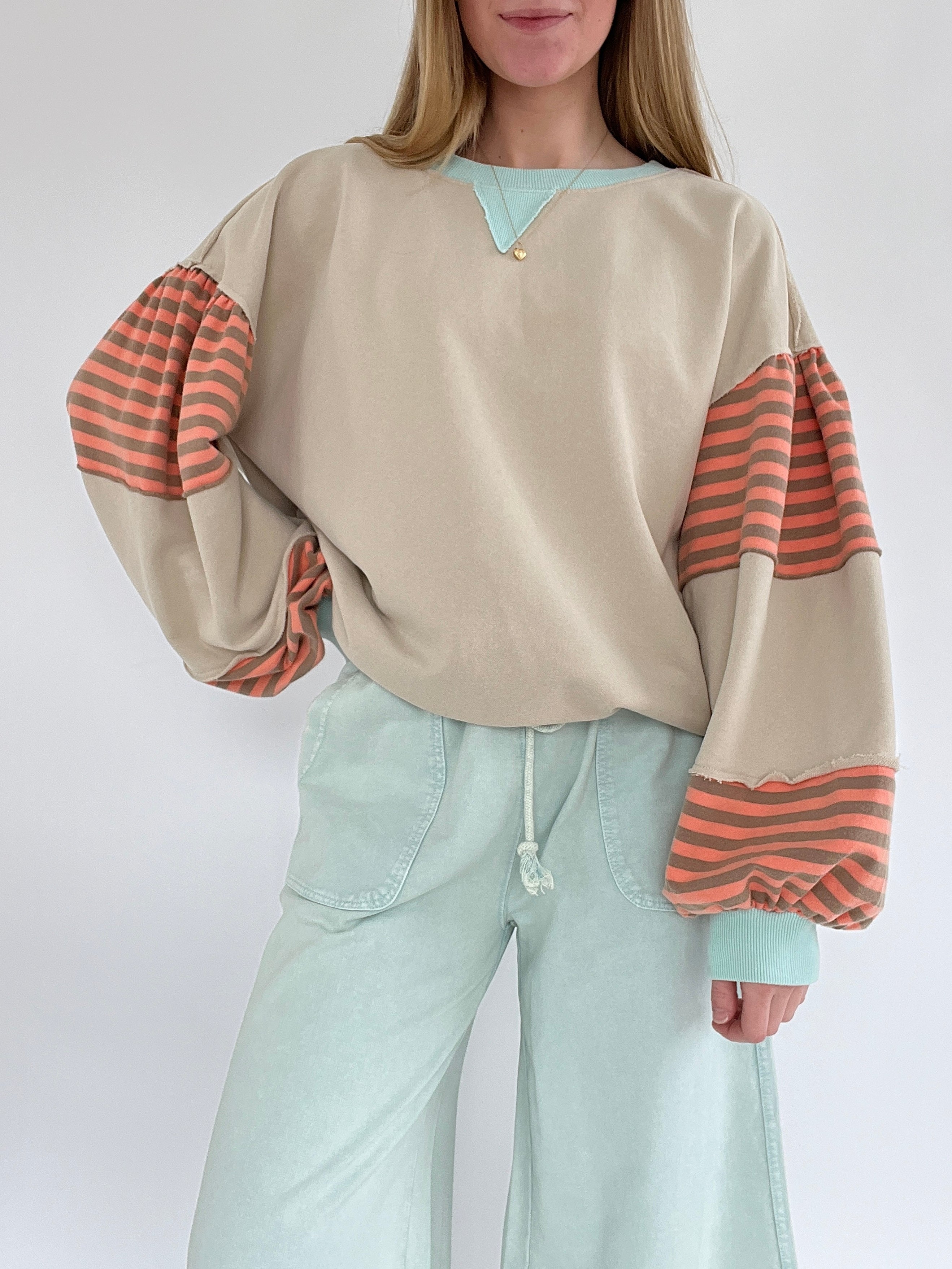 Back Seat Driver Wide Leg Pants Mint Cream With Top