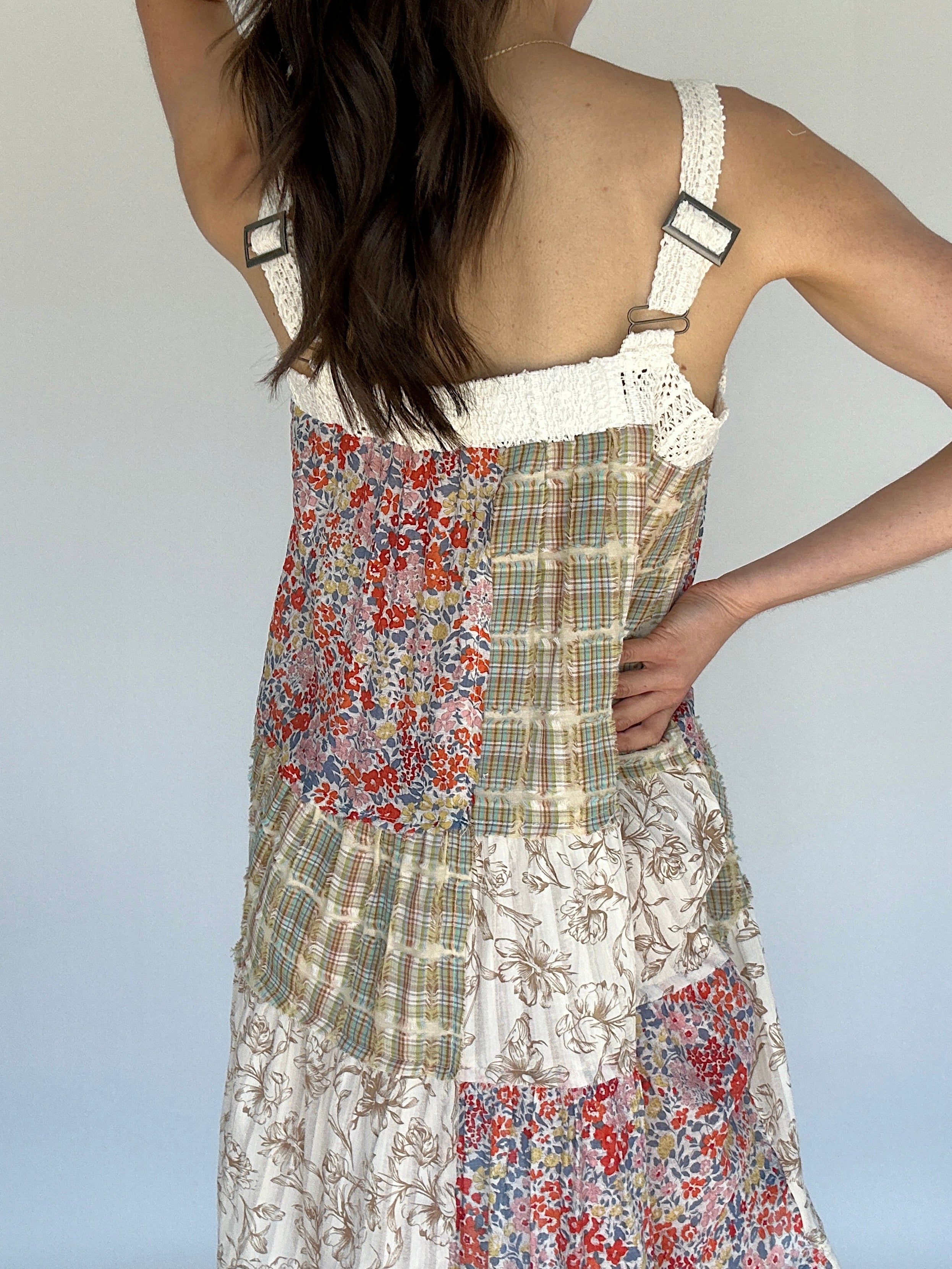 Beyond Me Patchwork Mini Dress Back