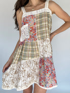Beyond Me Patchwork Mini Dress Front