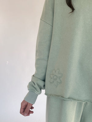 Blossom Flower Patch Pullover - Sage