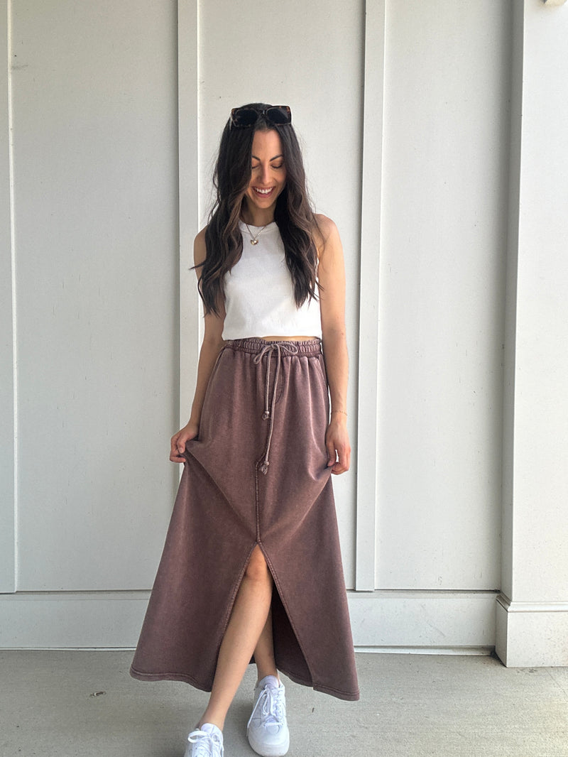 Meet Me Later Maxi Skirt - Mocha