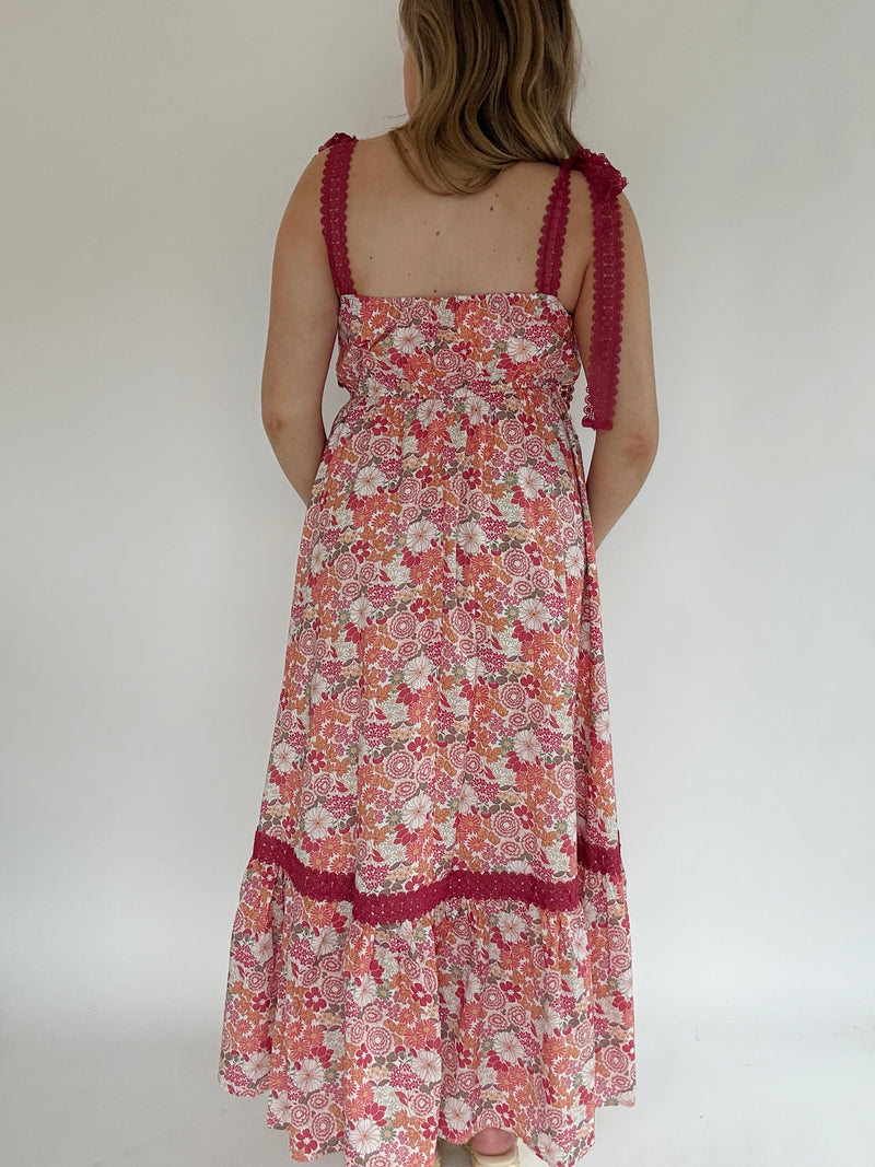 Time Passes Floral Maxi Dress