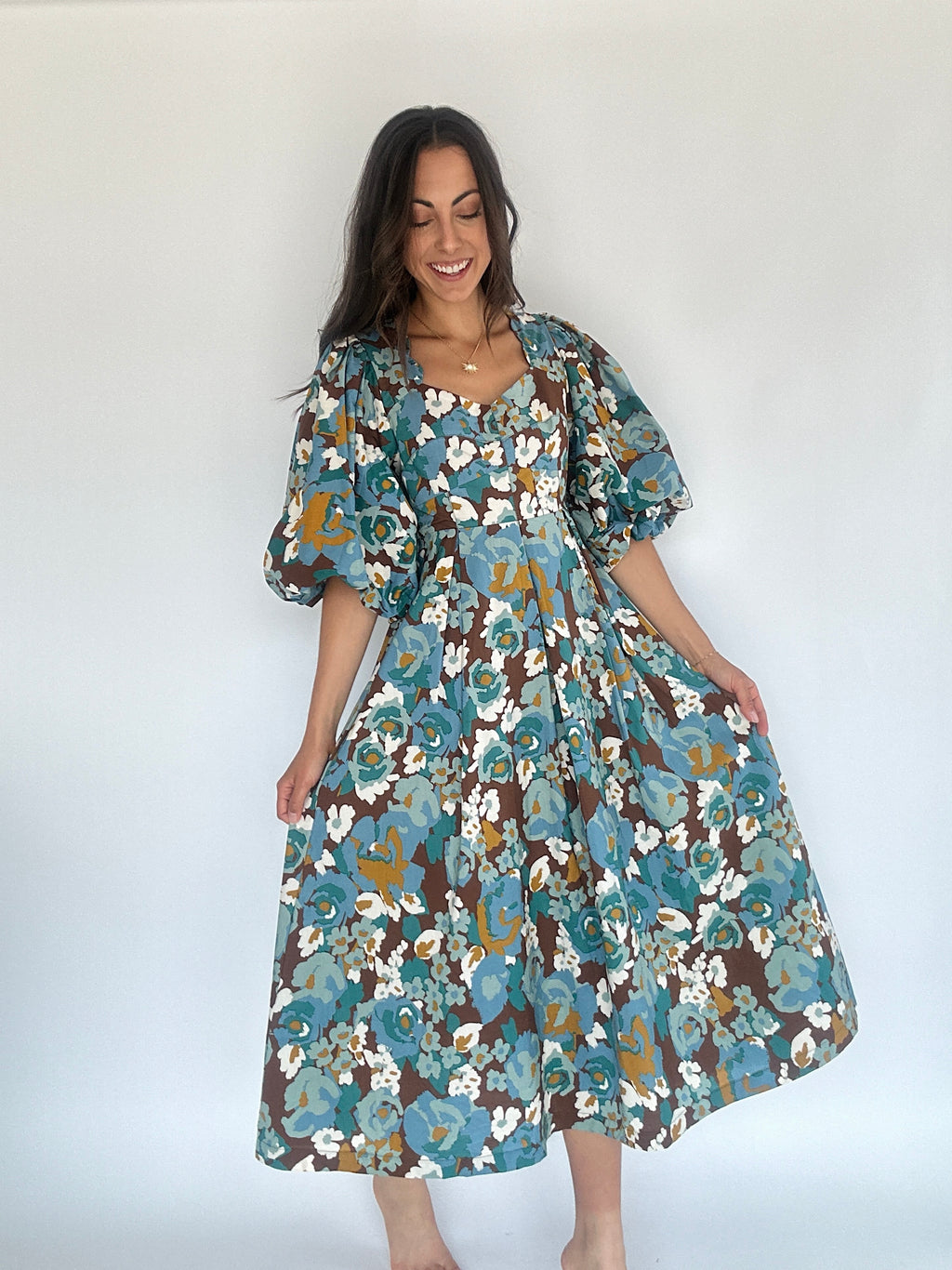 Lorana Floral Midi Dress