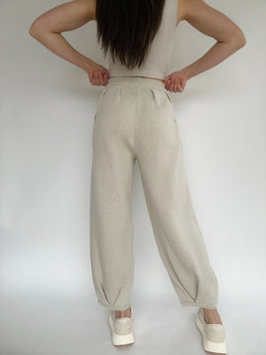 Stay Around Knit Pants - Stone