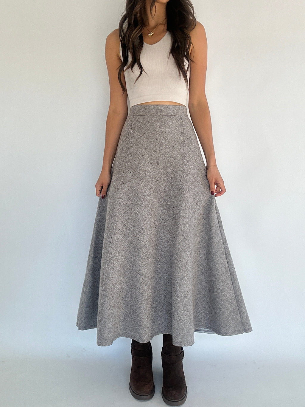 Whylen Maxi Skirt - Brown