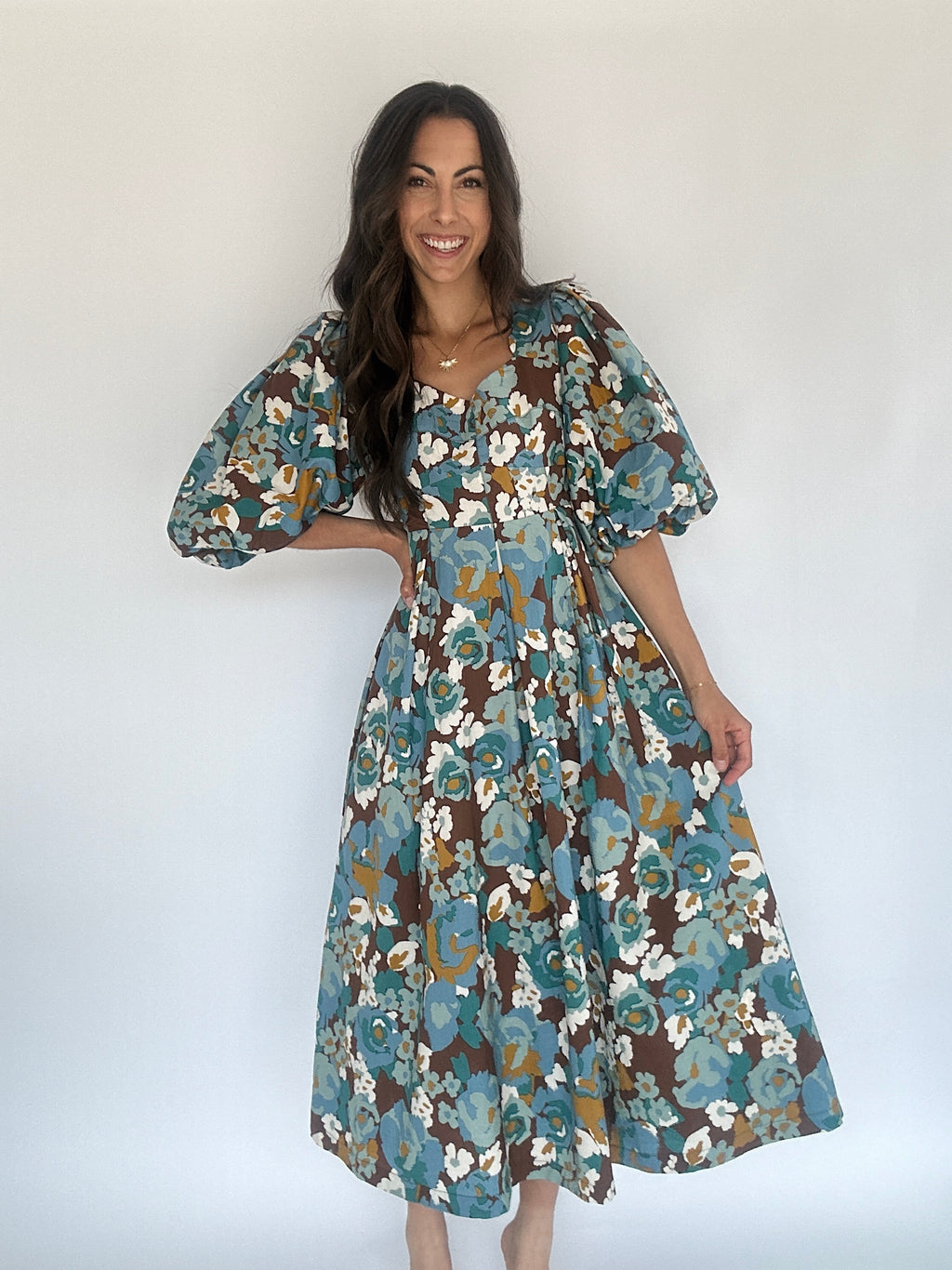 Lorana Floral Midi Dress