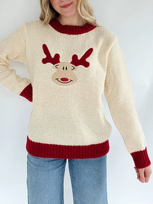 Rudolph Embroidered Sweater