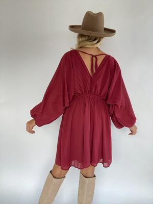 Get To Know Me Dress - Burgundy