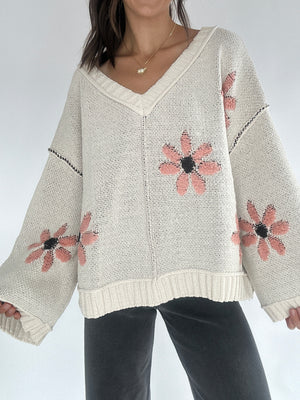 Caught Your Eye Daisy Sweater - Almond