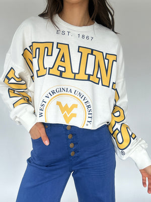 WVU Mountaineer Cropped Long Sleeve