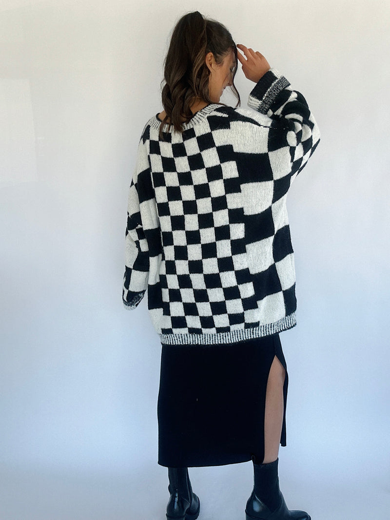 Encore Checkered Cardigan