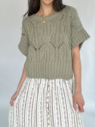 Cali Short Sleeve Sweater Olive