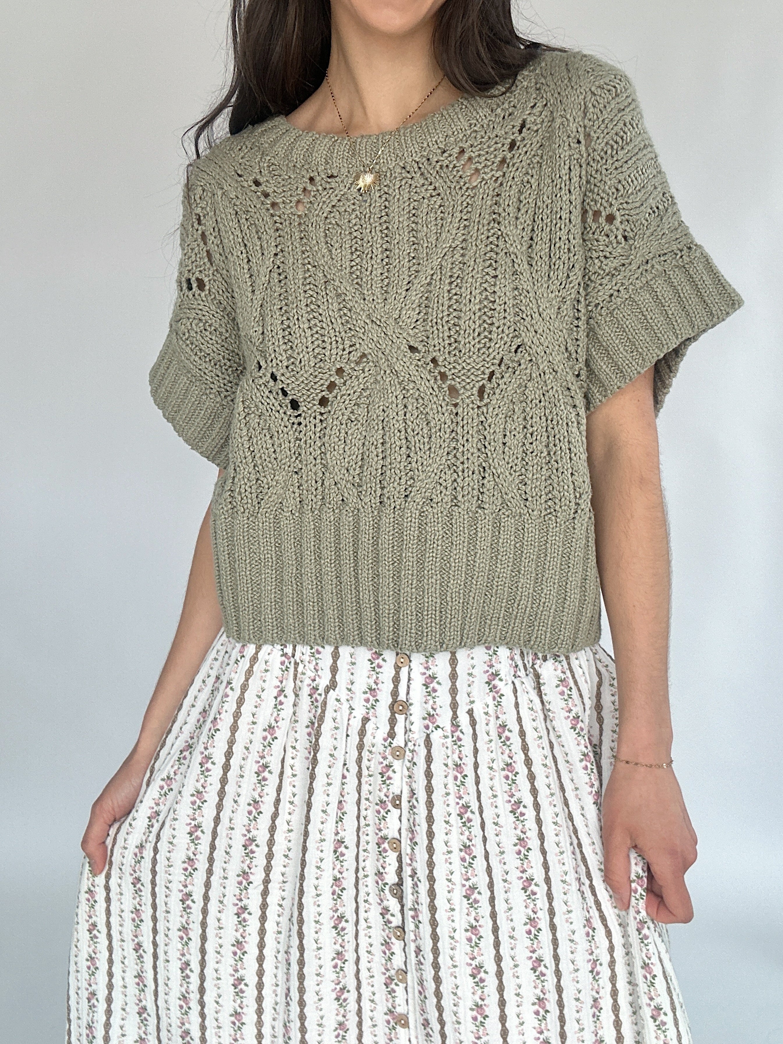Cali Short Sleeve Sweater Olive