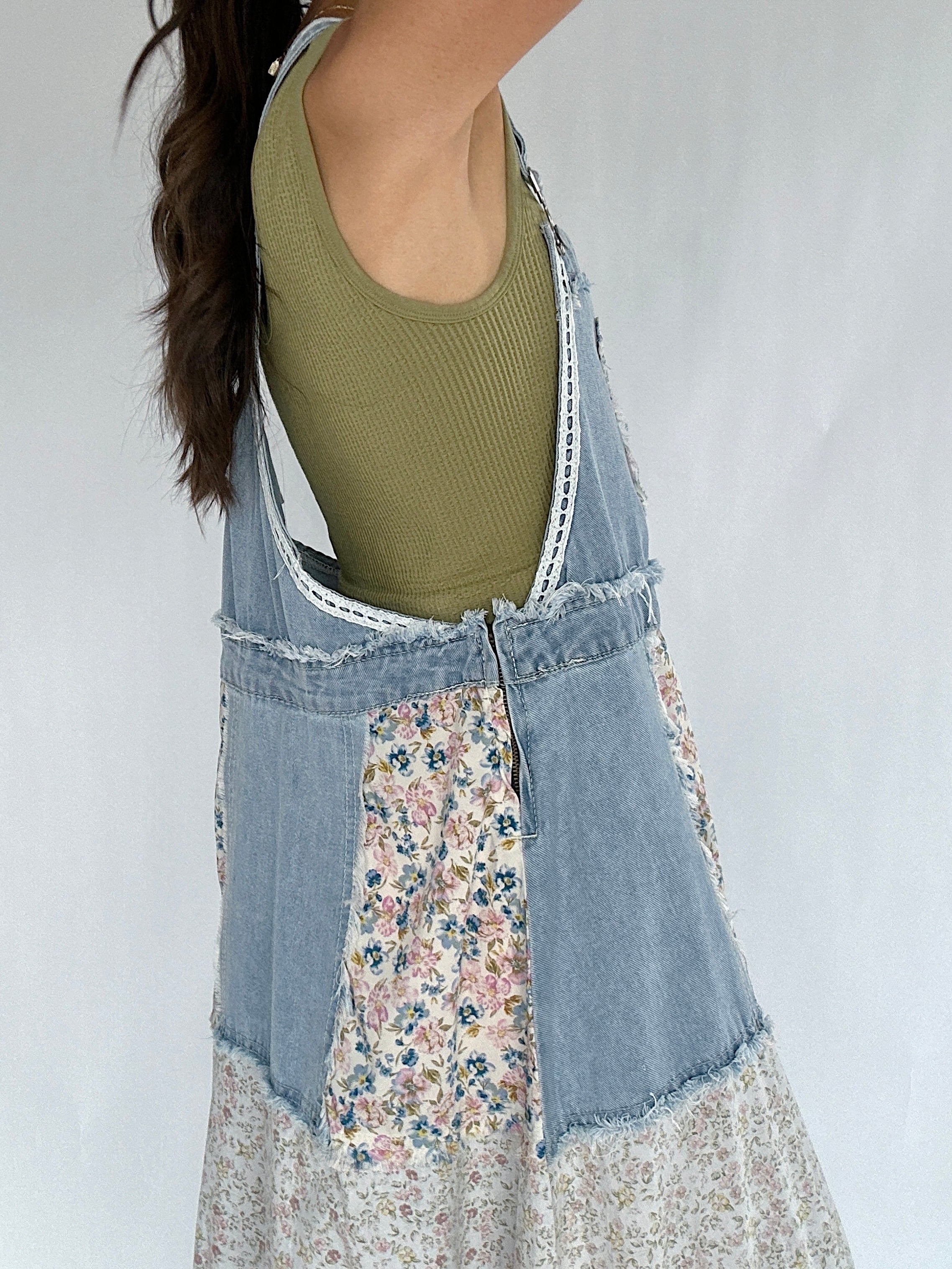 Can You Imagine Overall Dress Side Zipper Detail